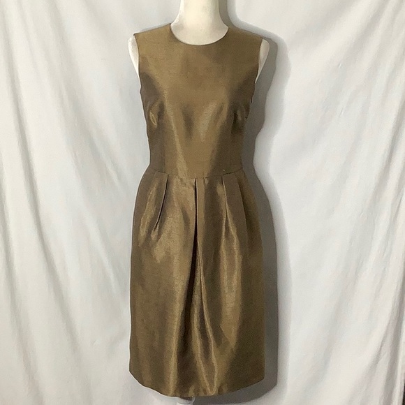 Zara Shimmering Gold Sleeveless Holiday Party Dress Size M - Picture 3 of 16
